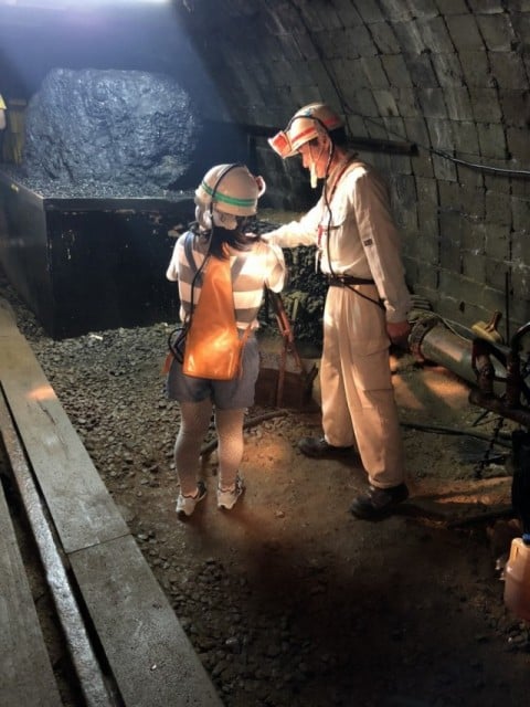 池島炭鉱ツアードリル体験